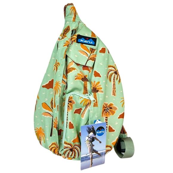 NWT Kavu Mini Rope Sling Vintage Palm Bag - Picture 2 of 5
